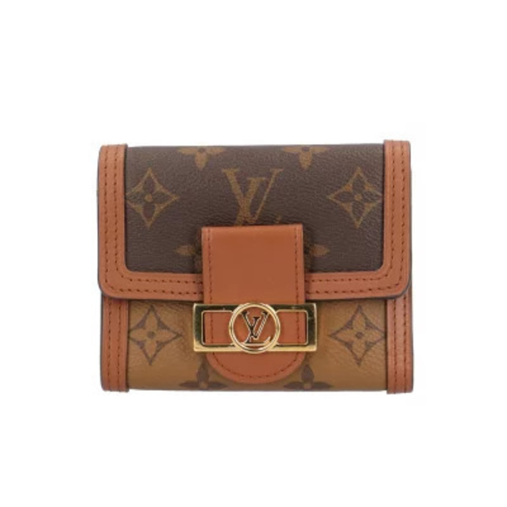 Louis Vuitton Portefeuille Dauphine Compact Monogram Reverse Tri fold Wallet